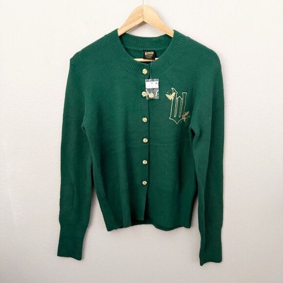WICKED x PAUL TAZEWELL | NWT Arianna Grande Emerald Green Gold Cardigan | Small - Picture 4 of 11